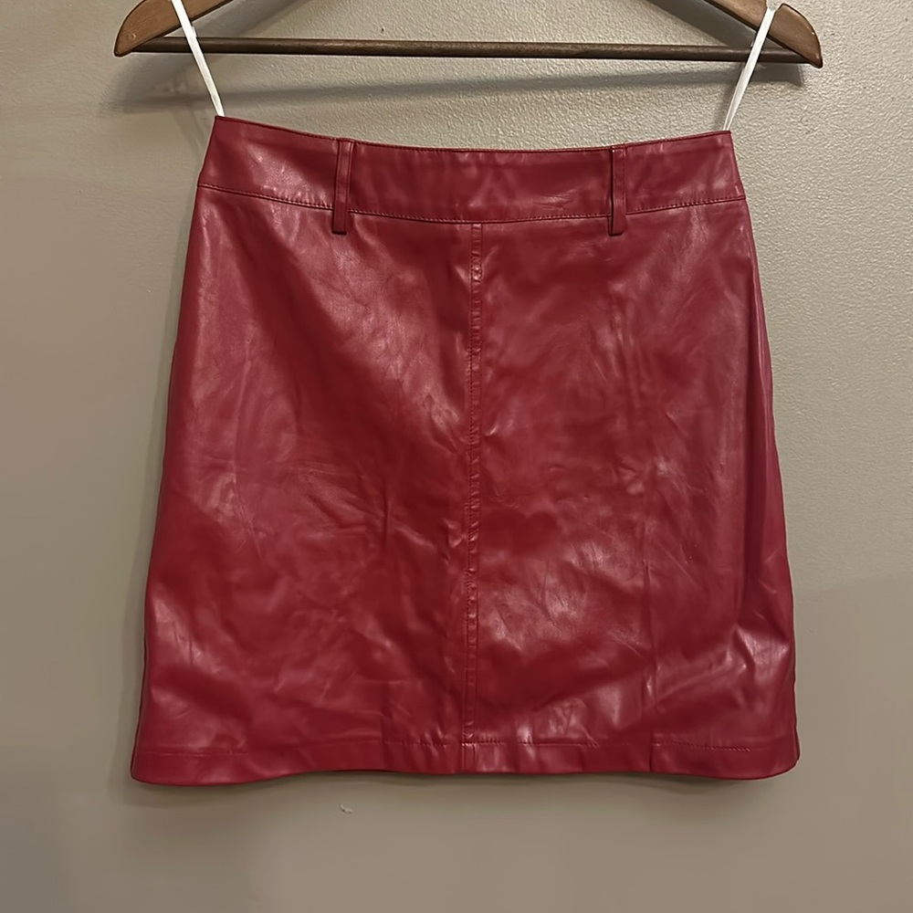 Kate Kasin Vegan Leather High Wasted Mini Skirt